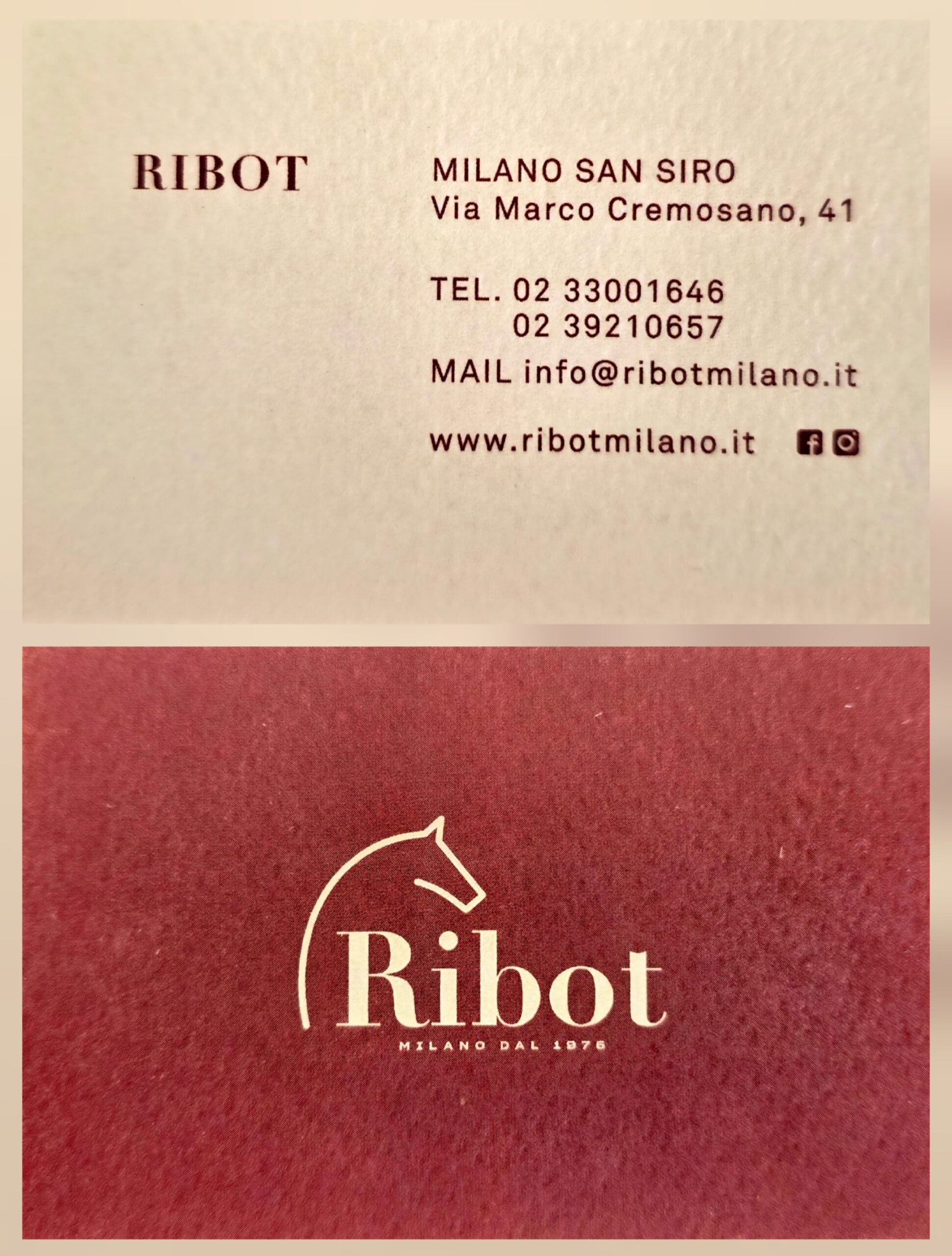 Carte de Visite - Ribot Restaurant